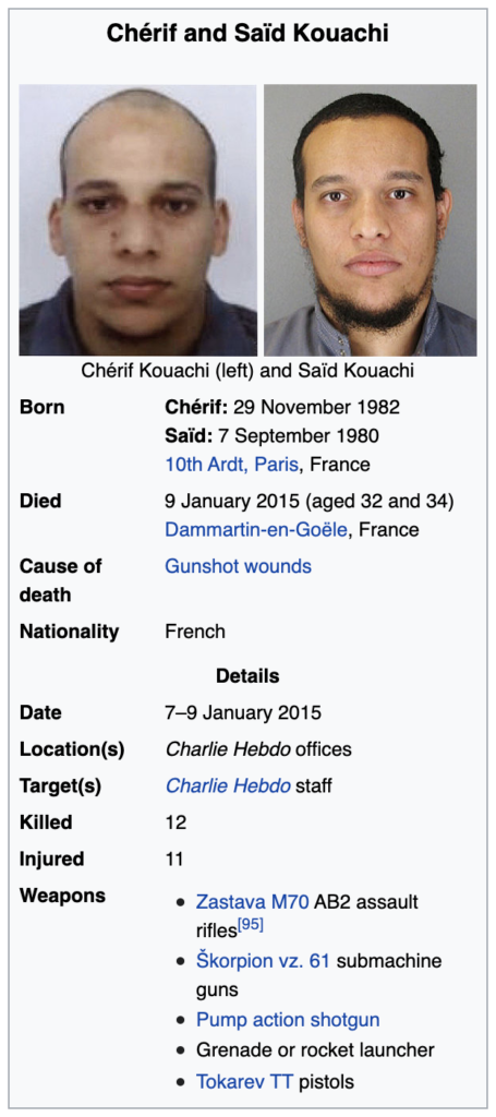 A summary of the deaths and injuries at Charlie Hebdo