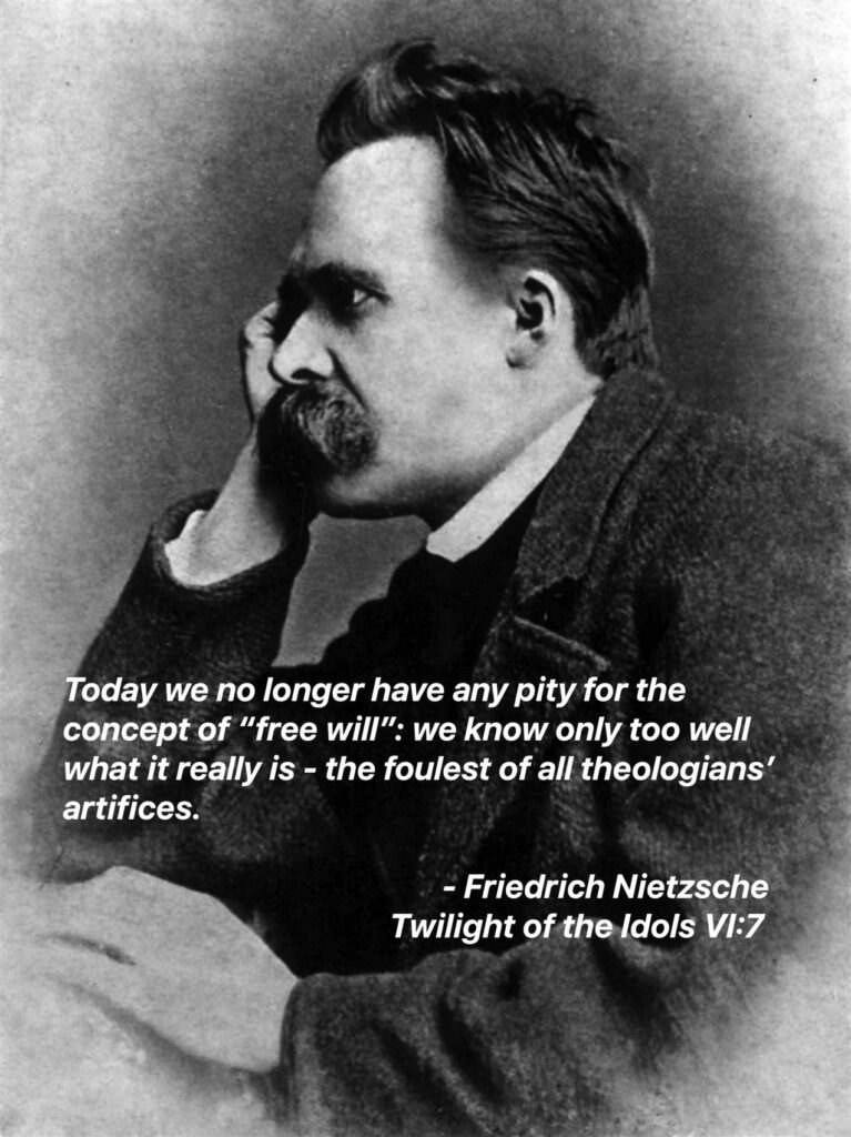 Quote from Twilight of the Idols calling free will the foulest of all theologians artifices