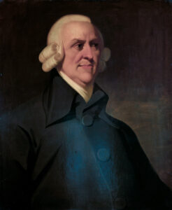 Portrait of the political economist and philosopher Adam Smith (1723-1790) by an unknown artist, which is known as the ‘Muir portrait’ after the family who once owned it.